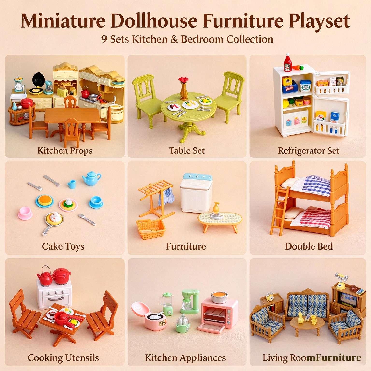 Kitchen Uncle - Juego de muebles en miniatura para