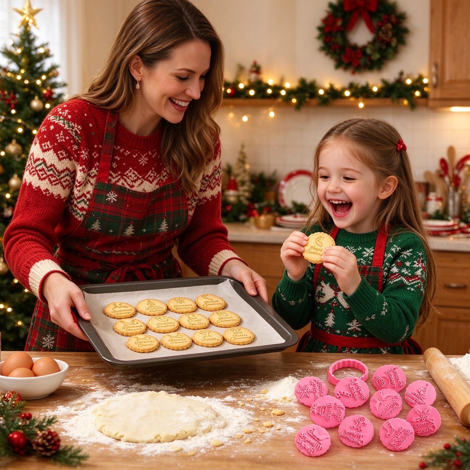 Baking Kitchen Set - Juego de cortadores de galletas navideñas,
