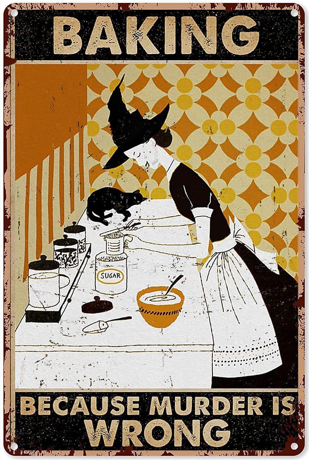Letrero de metal vintage decor - Kitchen Witch Baking reseña y precio